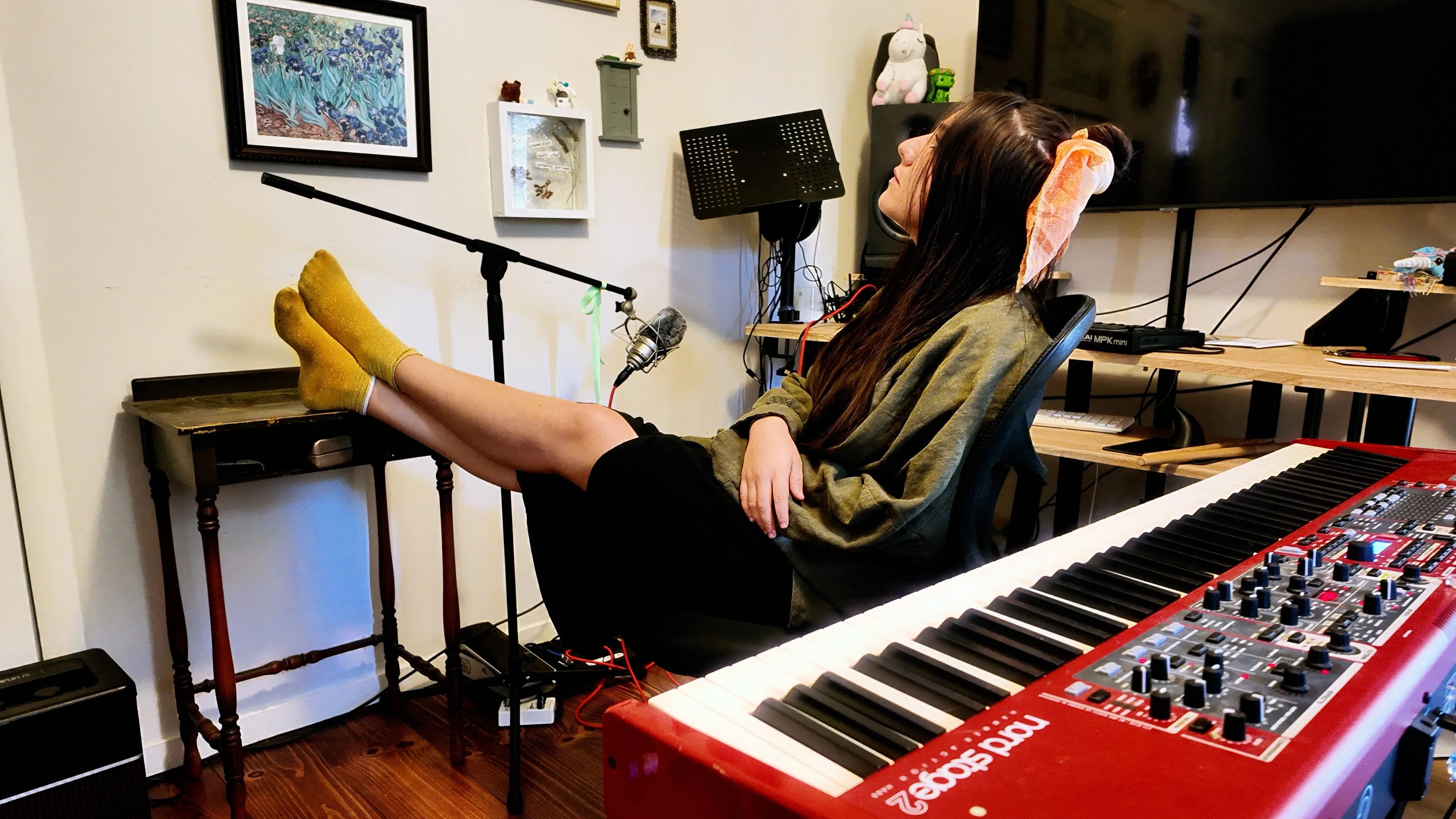 Sofía Élan grabando en vivo