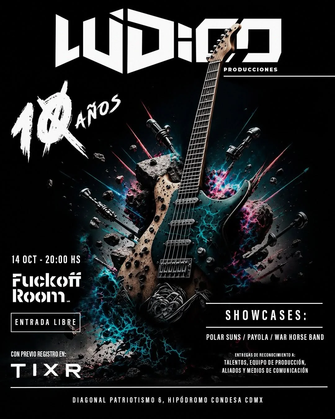 Cartel del 10.º aniversario de Lúdico Producciones