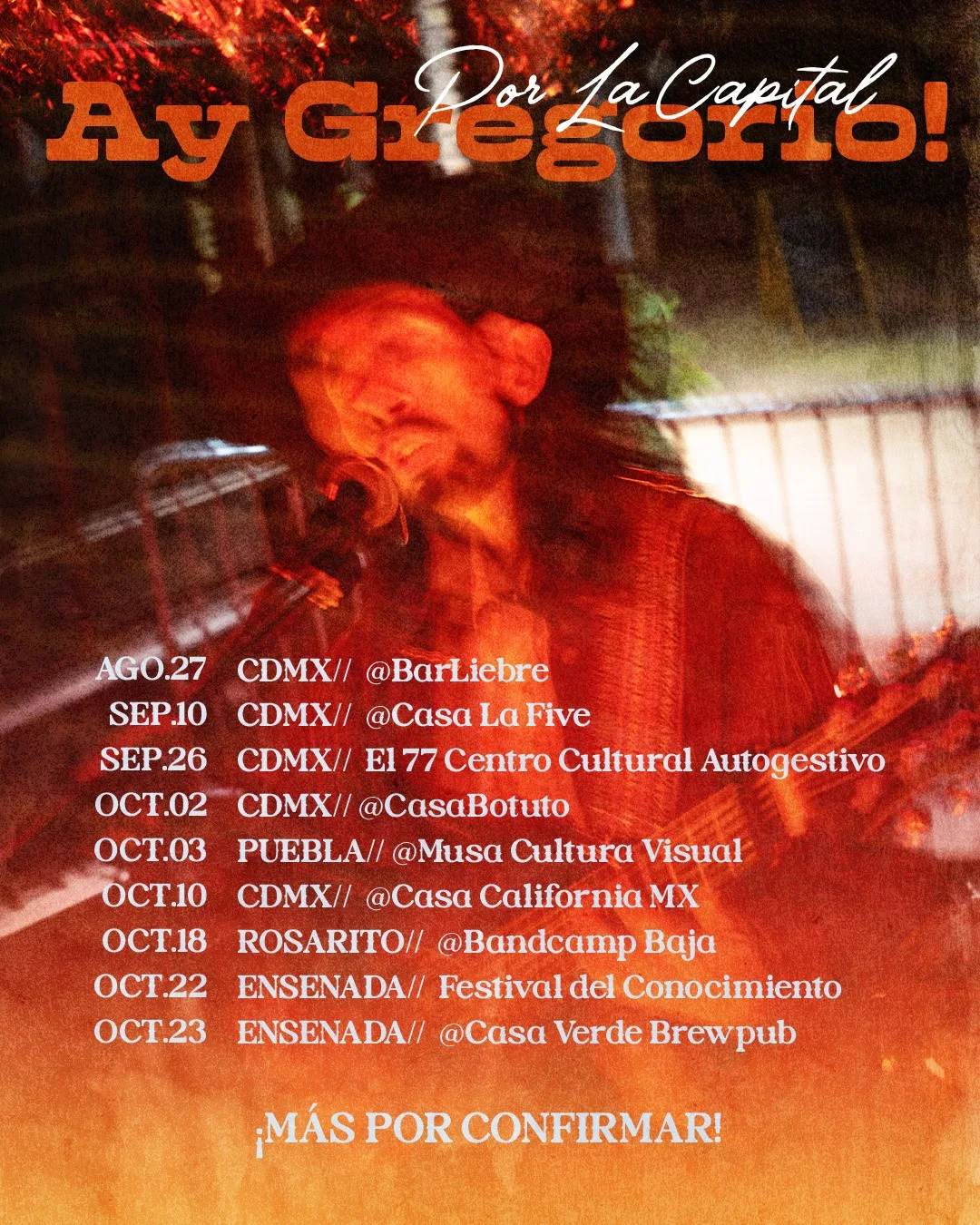 Ay Gregorio! en concierto — gira CDMX y Puebla